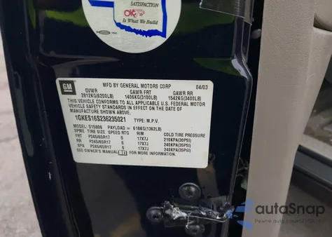 2003 GMC Envoy Xl Sle z USA, uszkodzony, nr VIN 1GKES16S236235021